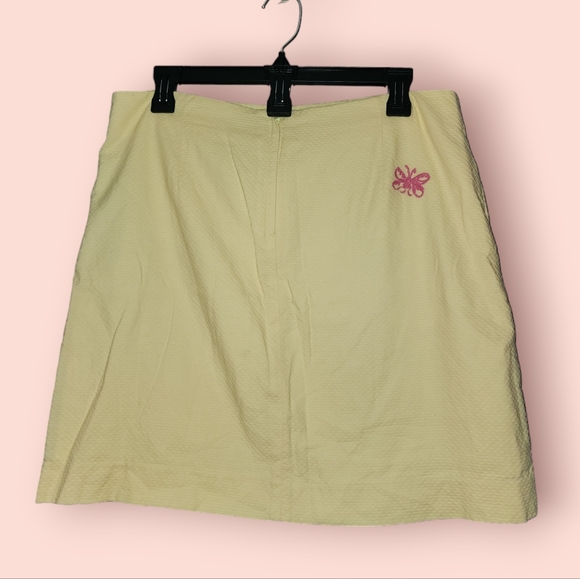 Lilly Pulitzer Hotty Pink Floral No Fauna Panel Yellow and Pink Skirt Women's 8 - Picture 2 of 3